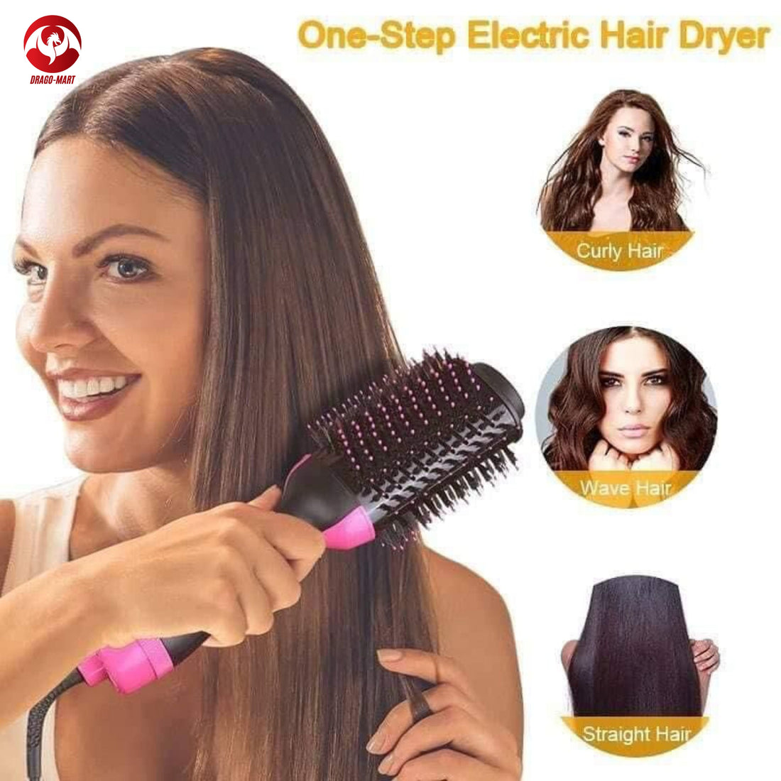 One Step Hot Air Brush – 3-in-1 Hair Dryer, Styler & Volumizer